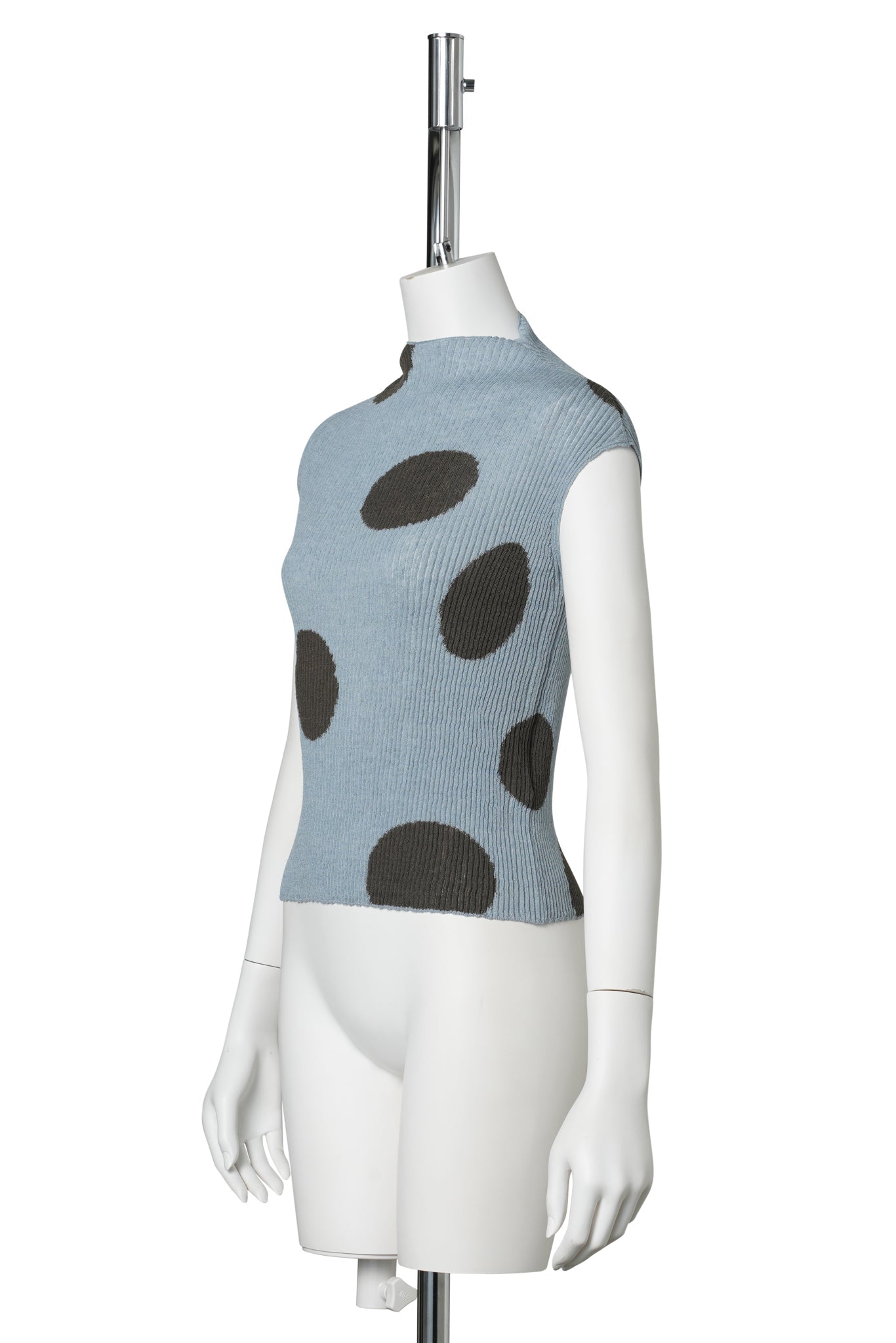 RIBBED DOT TOP / GRAYISH BLUE