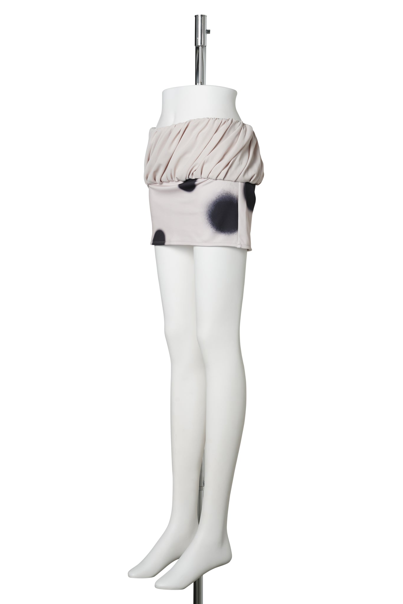 ROLLED WAIST DOT MINI SKIRT / BEIGE