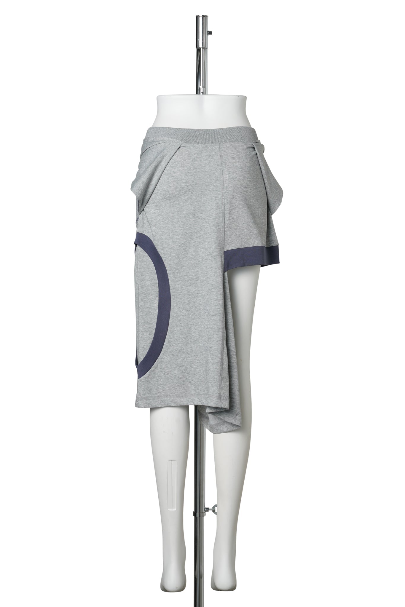 COLOR BLOCK PANEL CUTOUT SKIRT / GREY