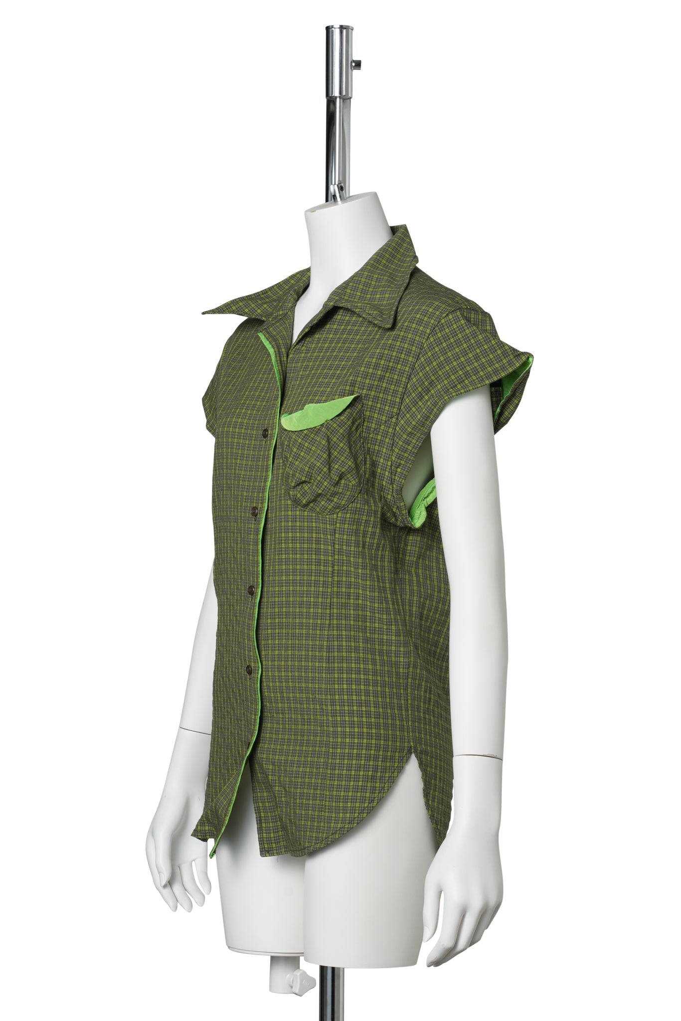 COLOR BLOCK WIRE SHIRT / GREEN