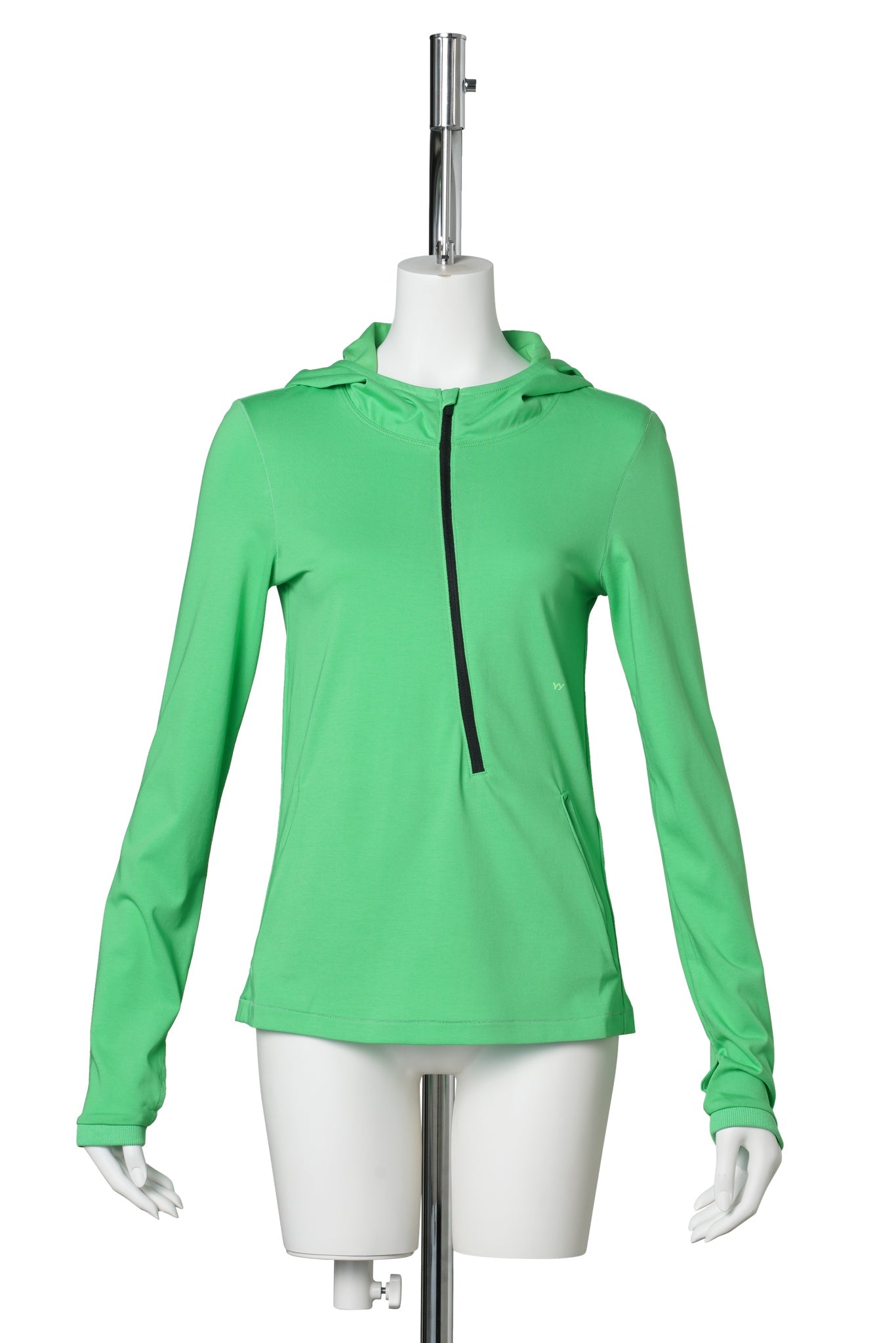 CURVED JERSEY HOODIE / LIME GREEN