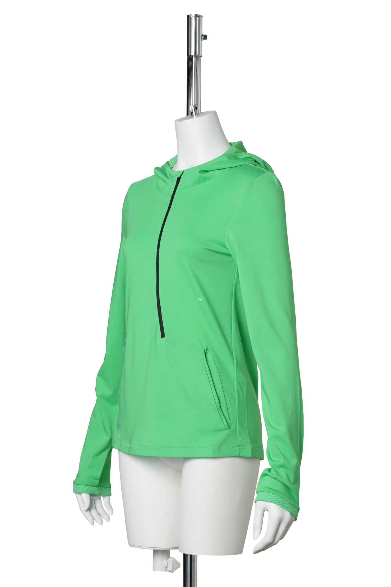CURVED JERSEY HOODIE / LIME GREEN