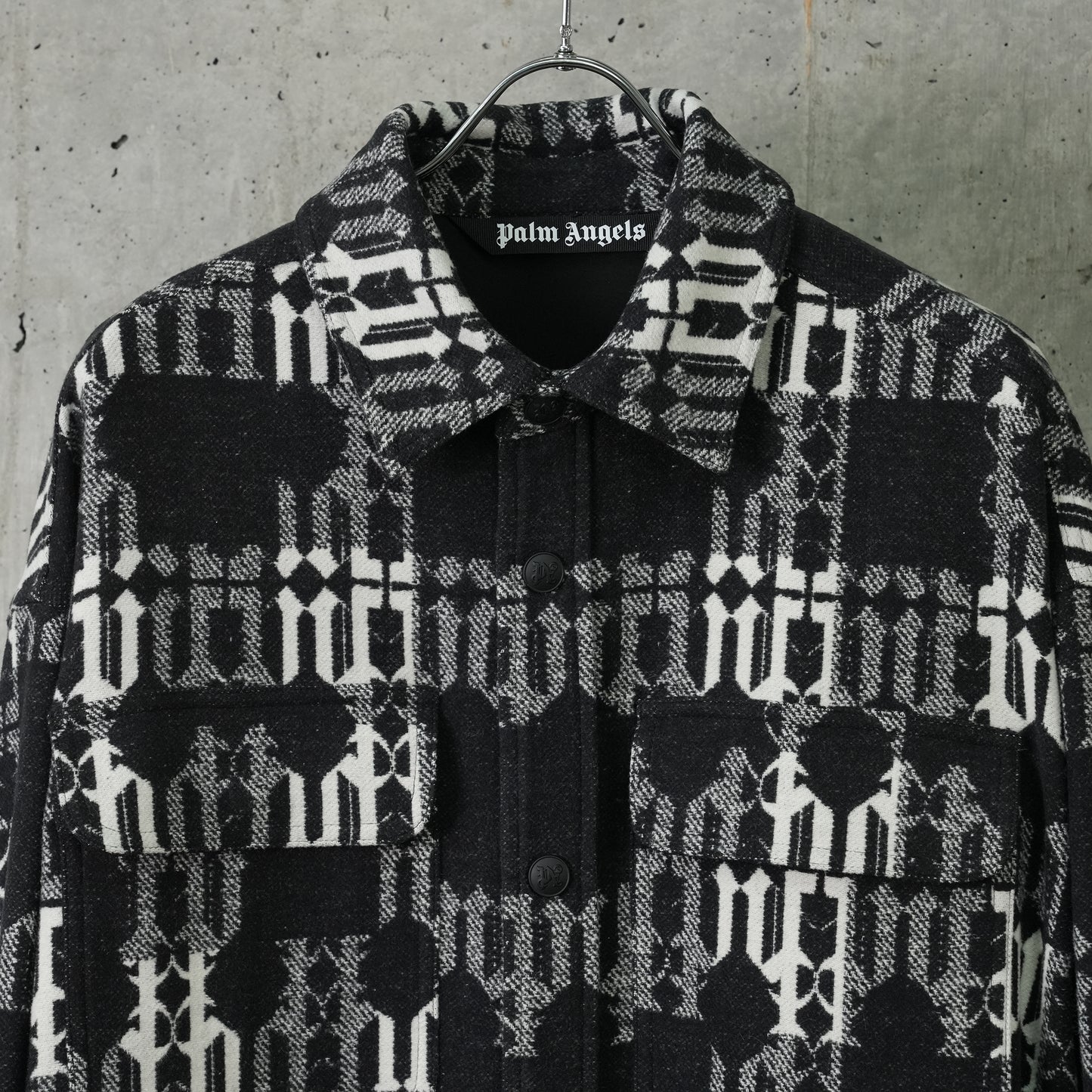 CHECK MONOGRAM PCKTS OVERSH / 1001:BLACK/WHITE