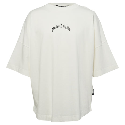 BACK CURVED LOGO OVER TEE / 0310:OFF WHITE BLACK