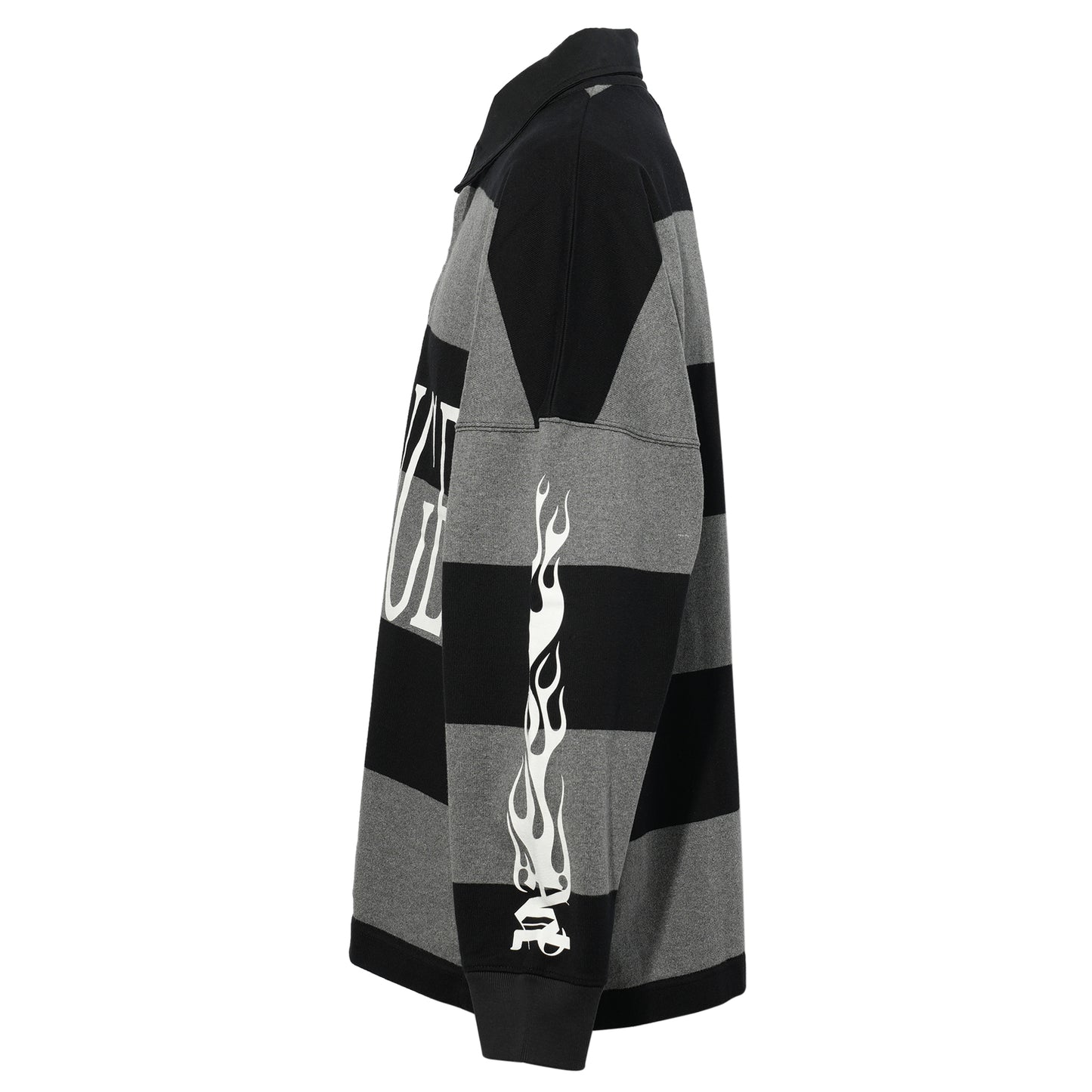 FLAMES FLAG POLO L/S / 1008:BLACK GREY MELANGE