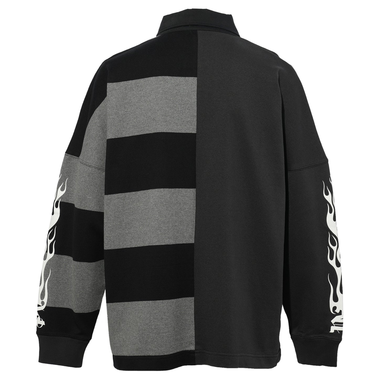 FLAMES FLAG POLO L/S / 1008:BLACK GREY MELANGE