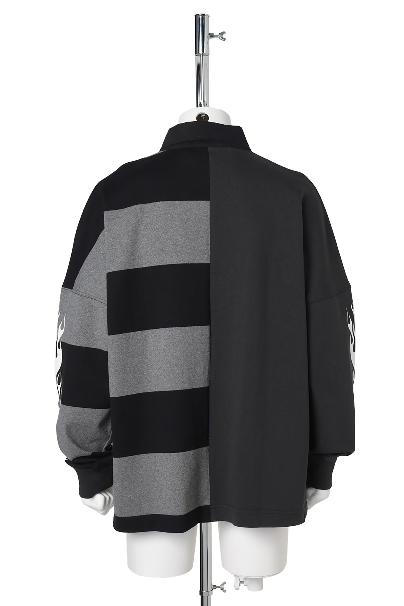 FLAMES FLAG POLO L/S / 1008:BLACK GREY MELANGE
