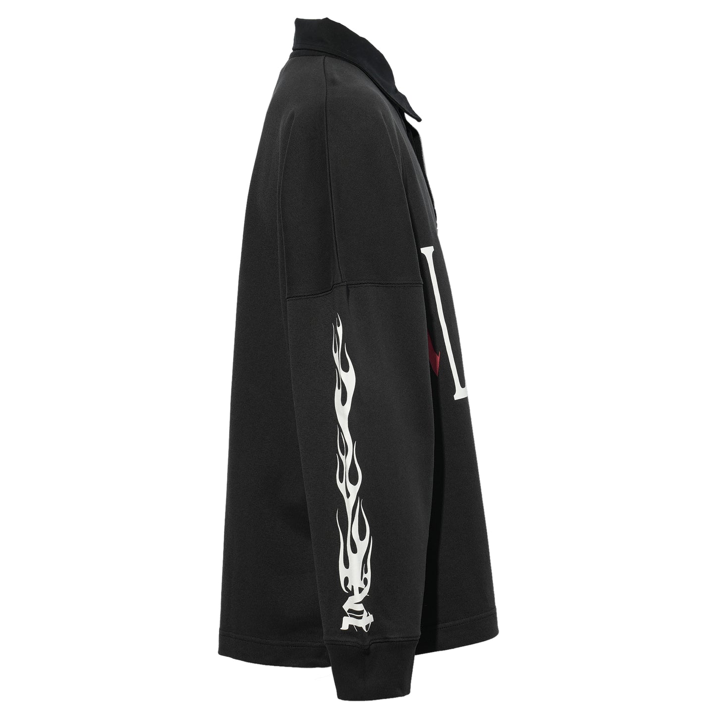 FLAMES FLAG POLO L/S / 1008:BLACK GREY MELANGE