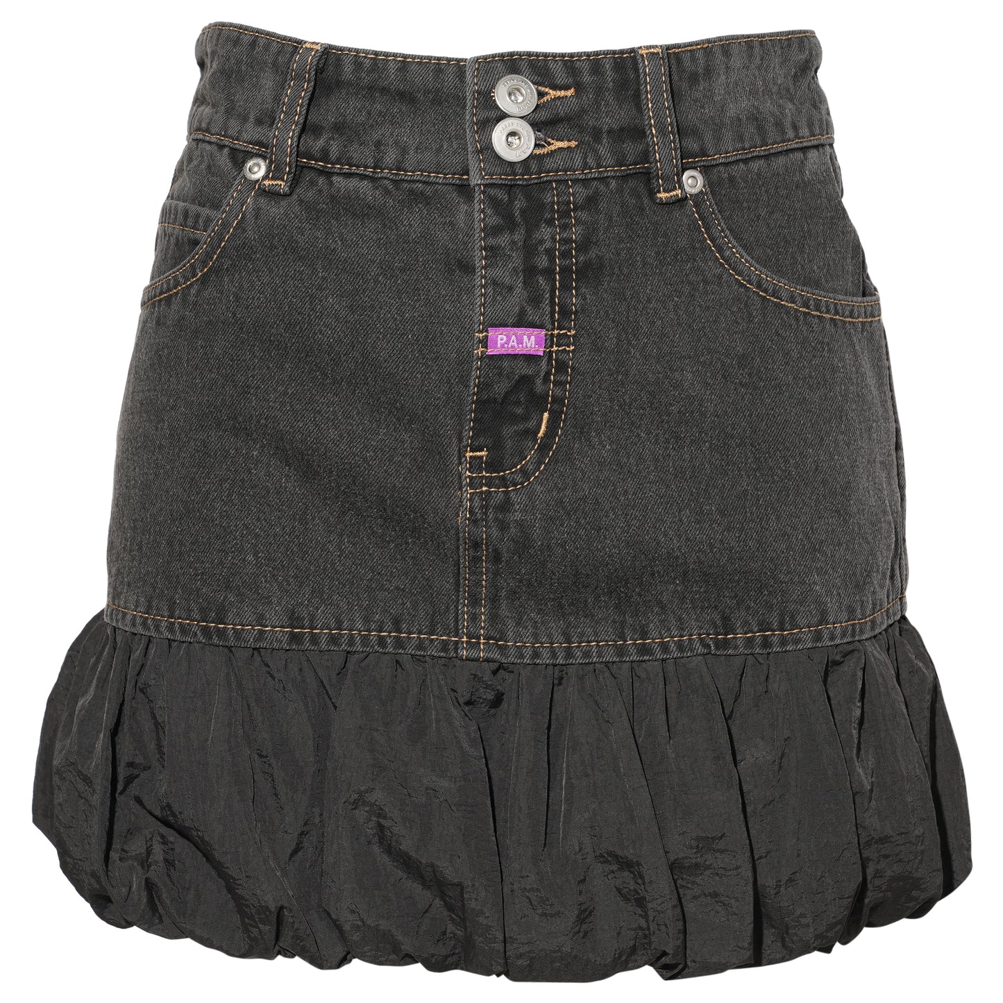 URSULA K DENIM BUBBLE SKIRT / BLACK