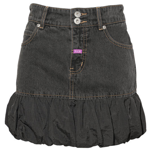 URSULA K DENIM BUBBLE SKIRT / BLACK