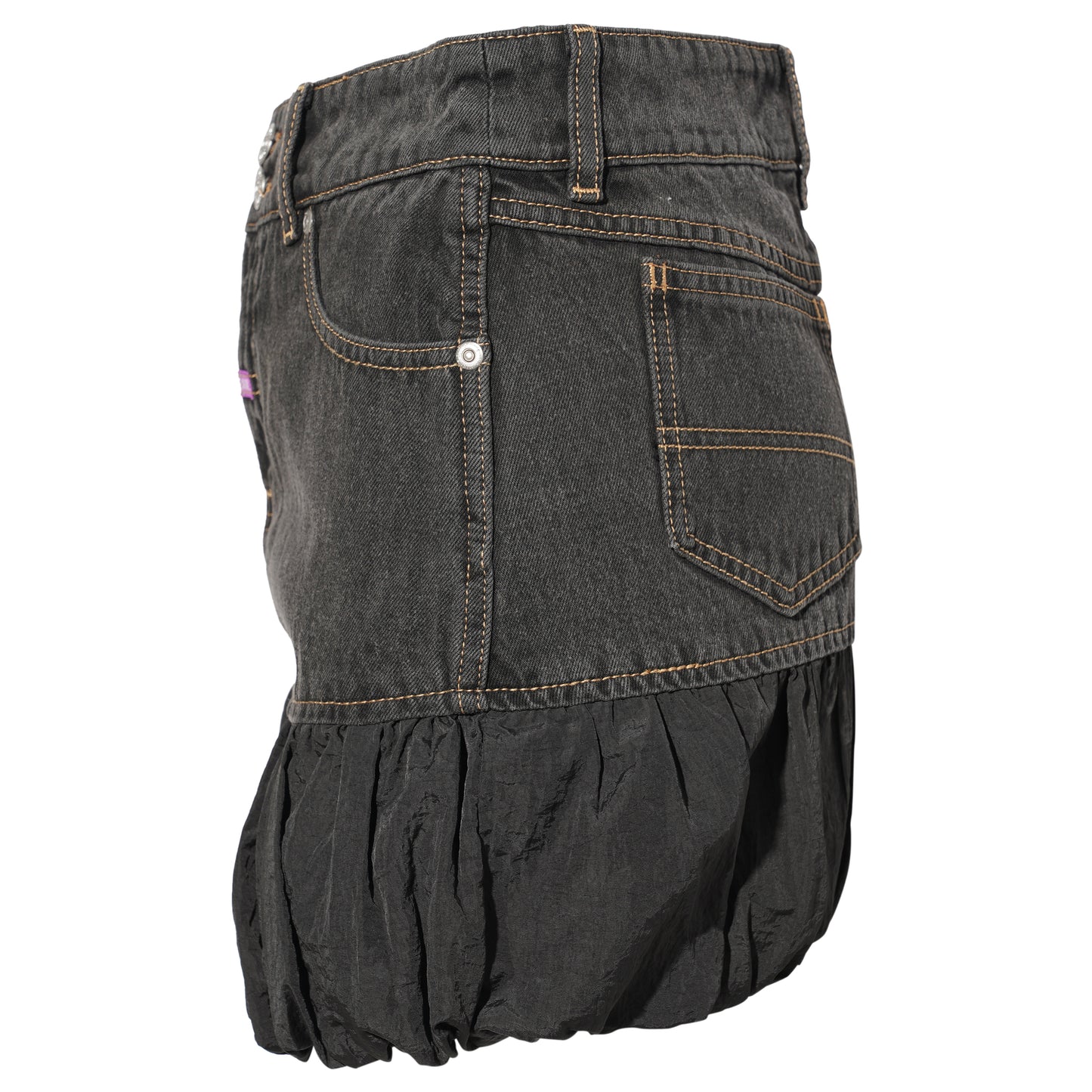 URSULA K DENIM BUBBLE SKIRT / BLACK