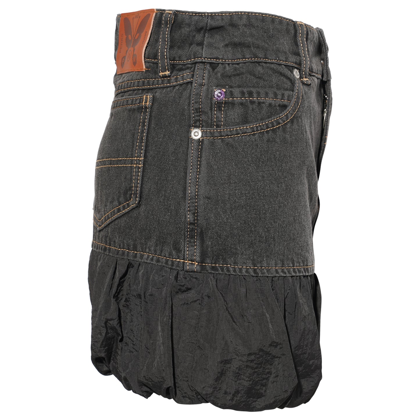 URSULA K DENIM BUBBLE SKIRT / BLACK