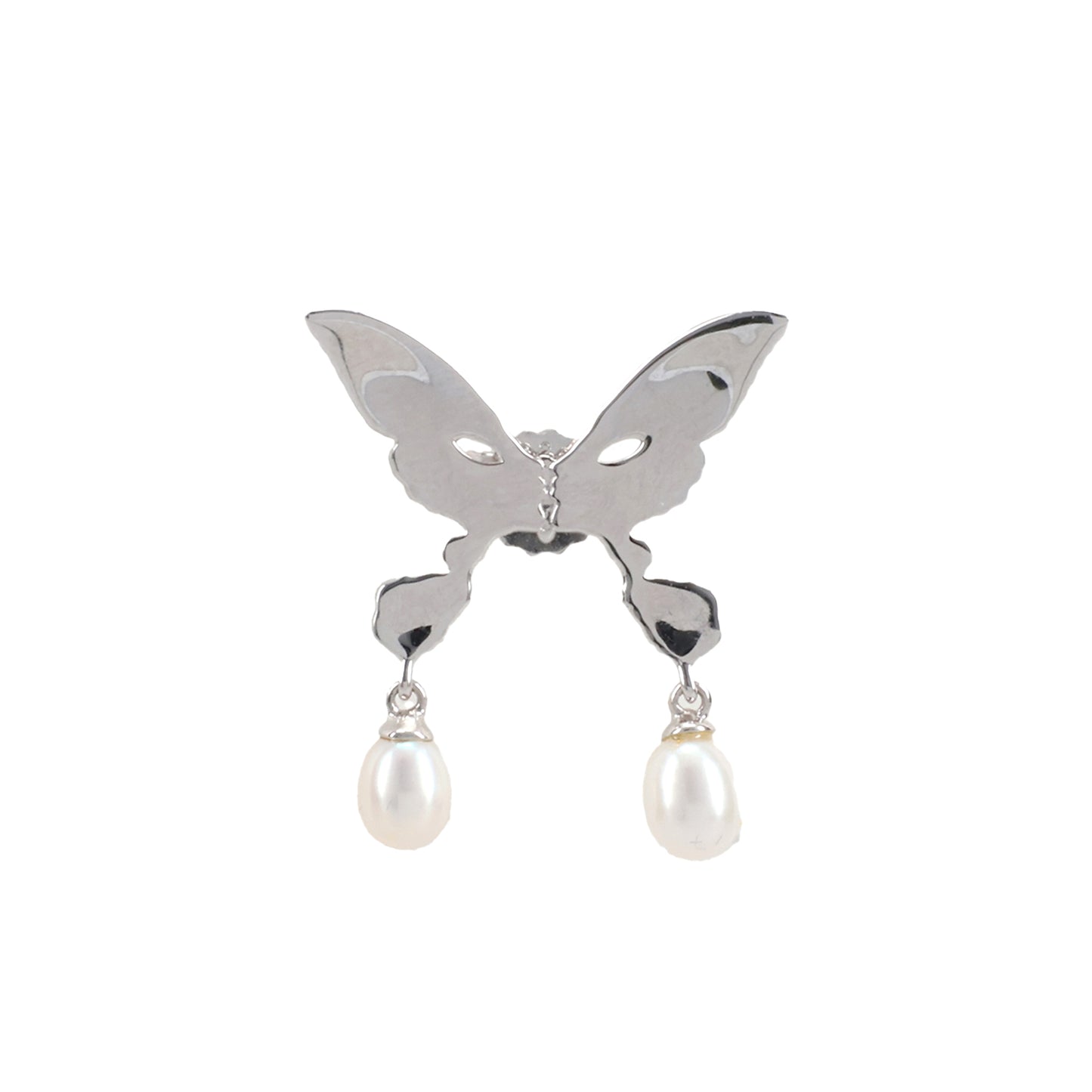 PEARL DROP ALIEN KISS EARRING CPL / SILVER