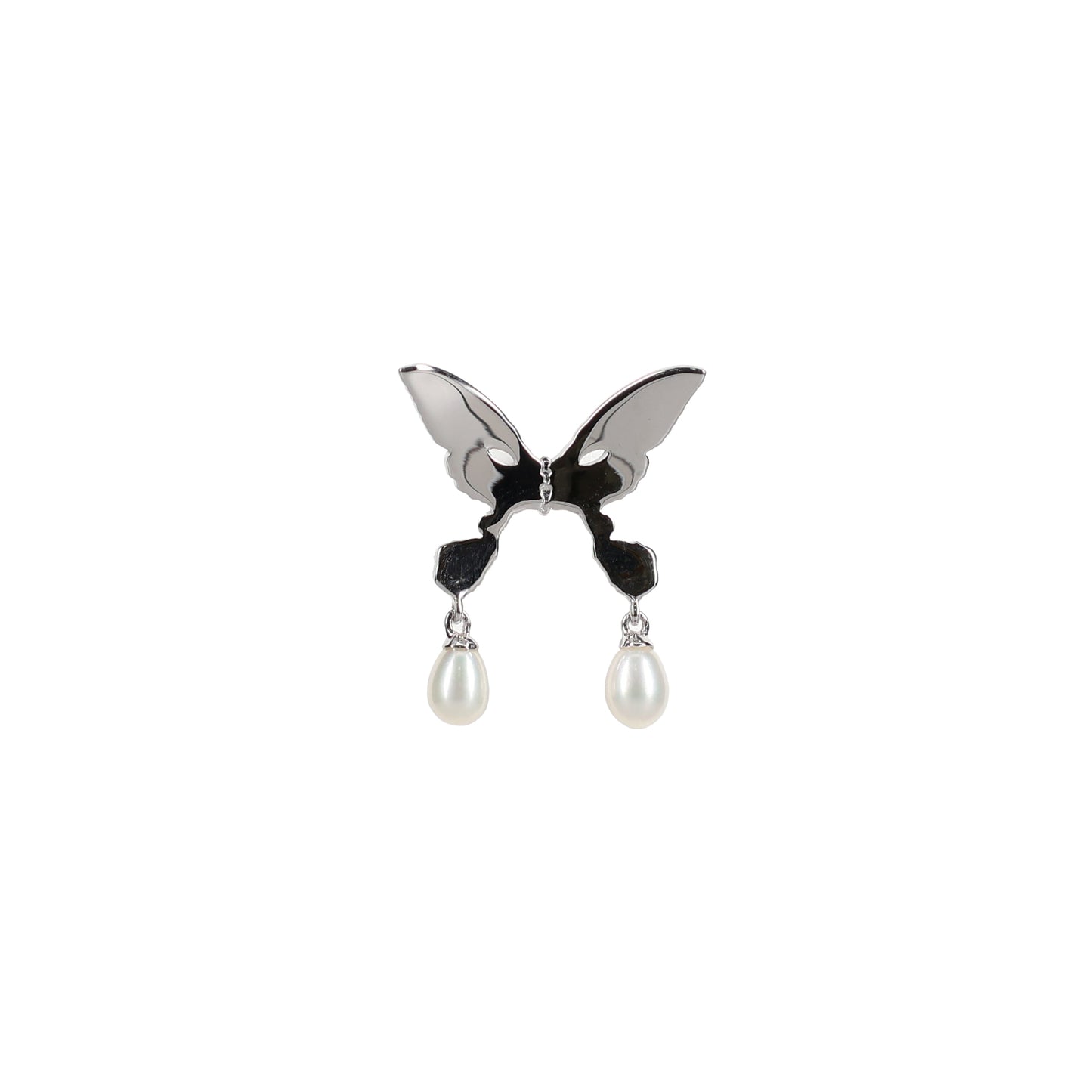 LUNACY PEARL DROP ALIEN KISS EARRING / SILVER