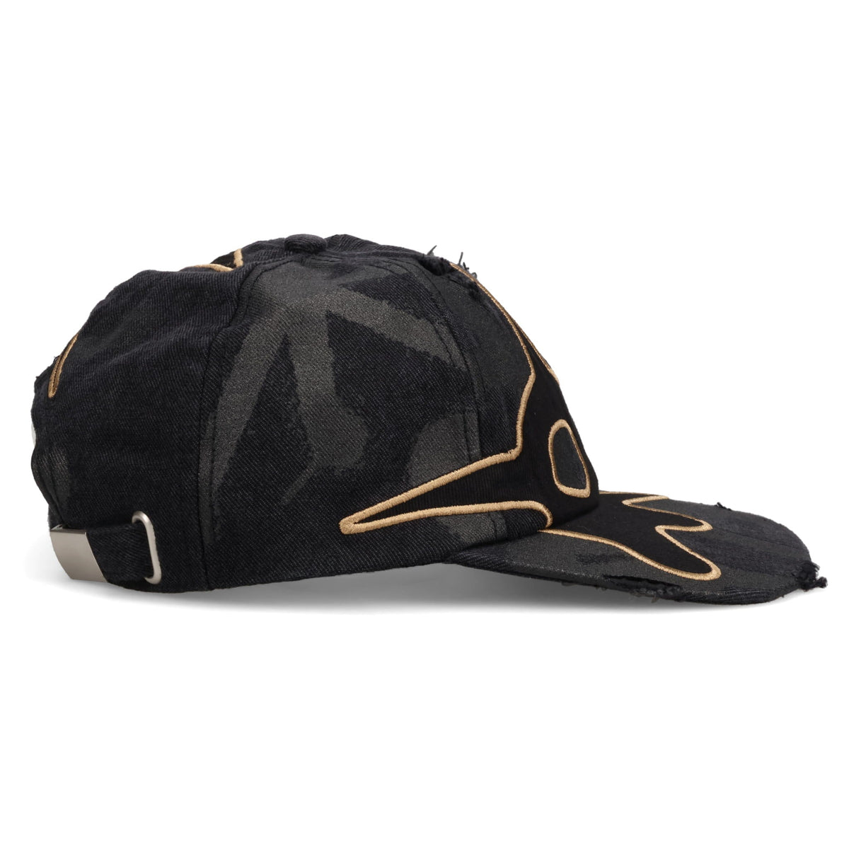 DISTRESSED URCHIN TAG BASEBALL CAP / BLACK WASH