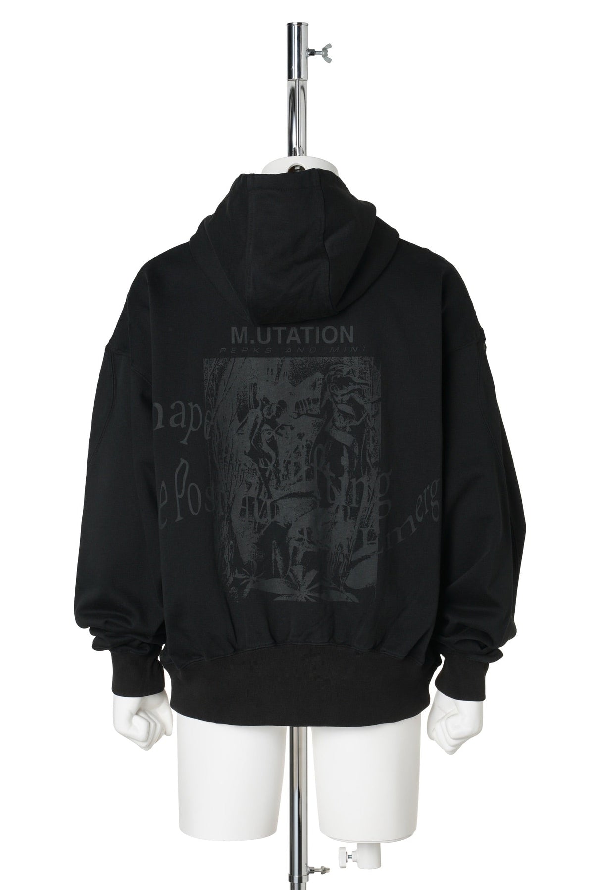 SHAPE SHIFT HOODED ZIP THRU SWEAT / BLACK WASH
