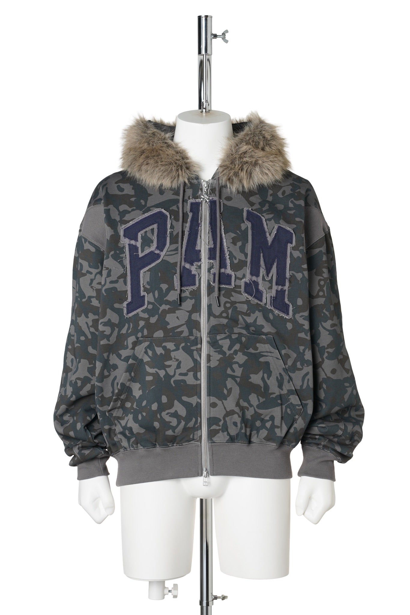 ABC FUR TRIM HOODED ZIP THRU SWEAT / ABC