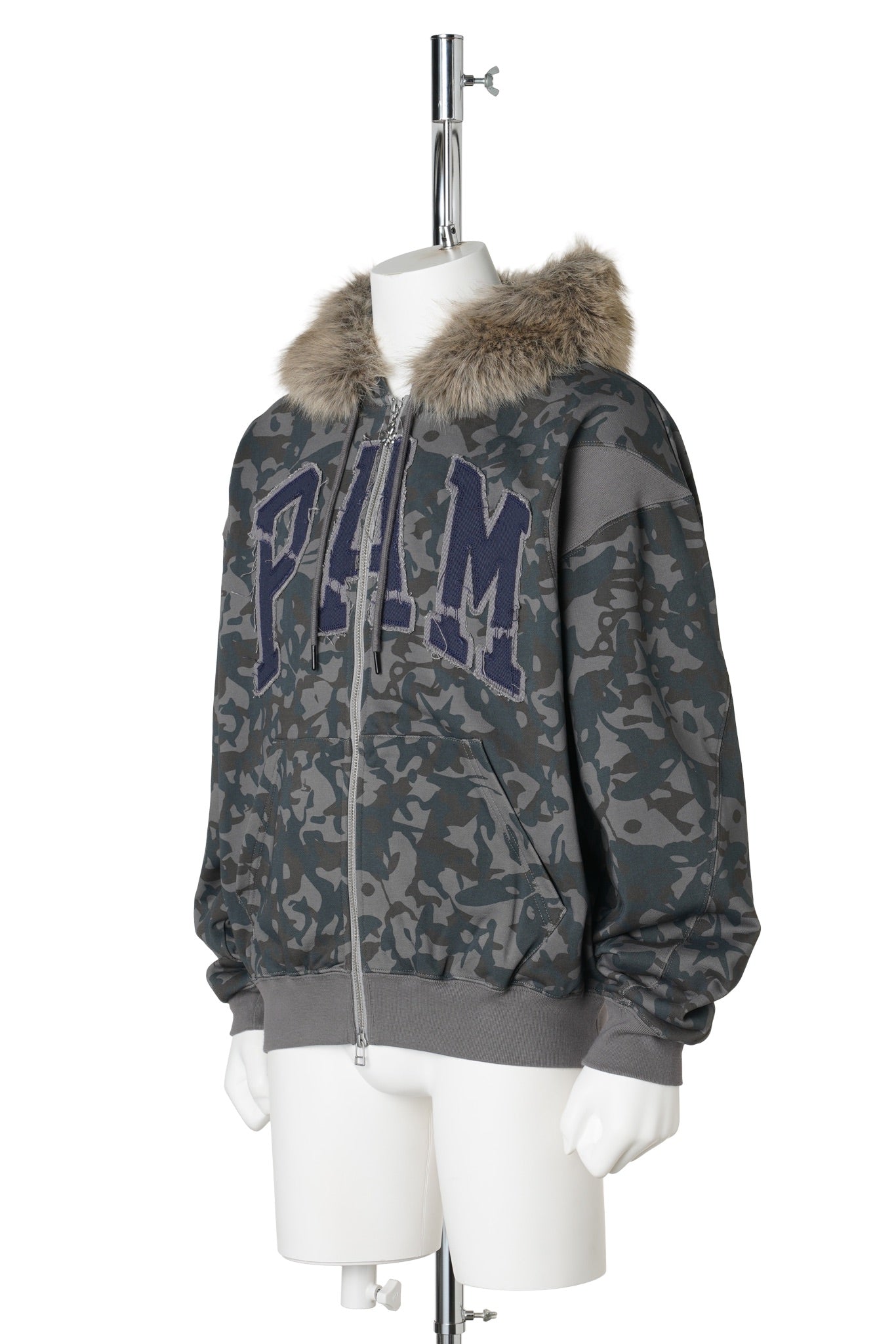 ABC FUR TRIM HOODED ZIP THRU SWEAT / ABC