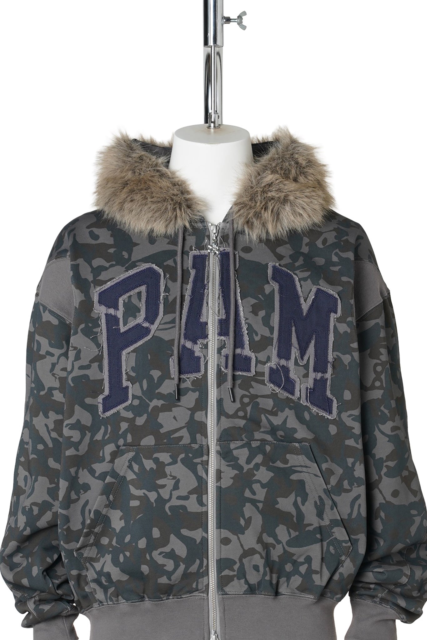 ABC FUR TRIM HOODED ZIP THRU SWEAT / ABC