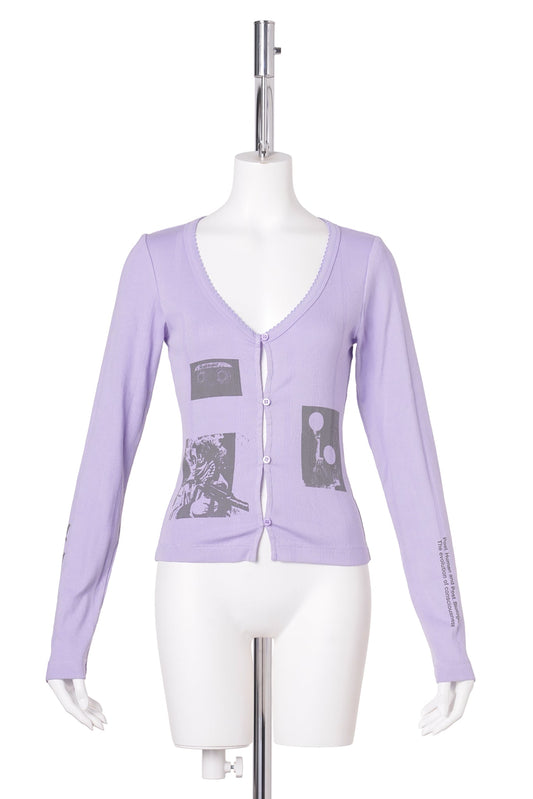 XEROX POINTELLE CARDIGAN / LAVENDER