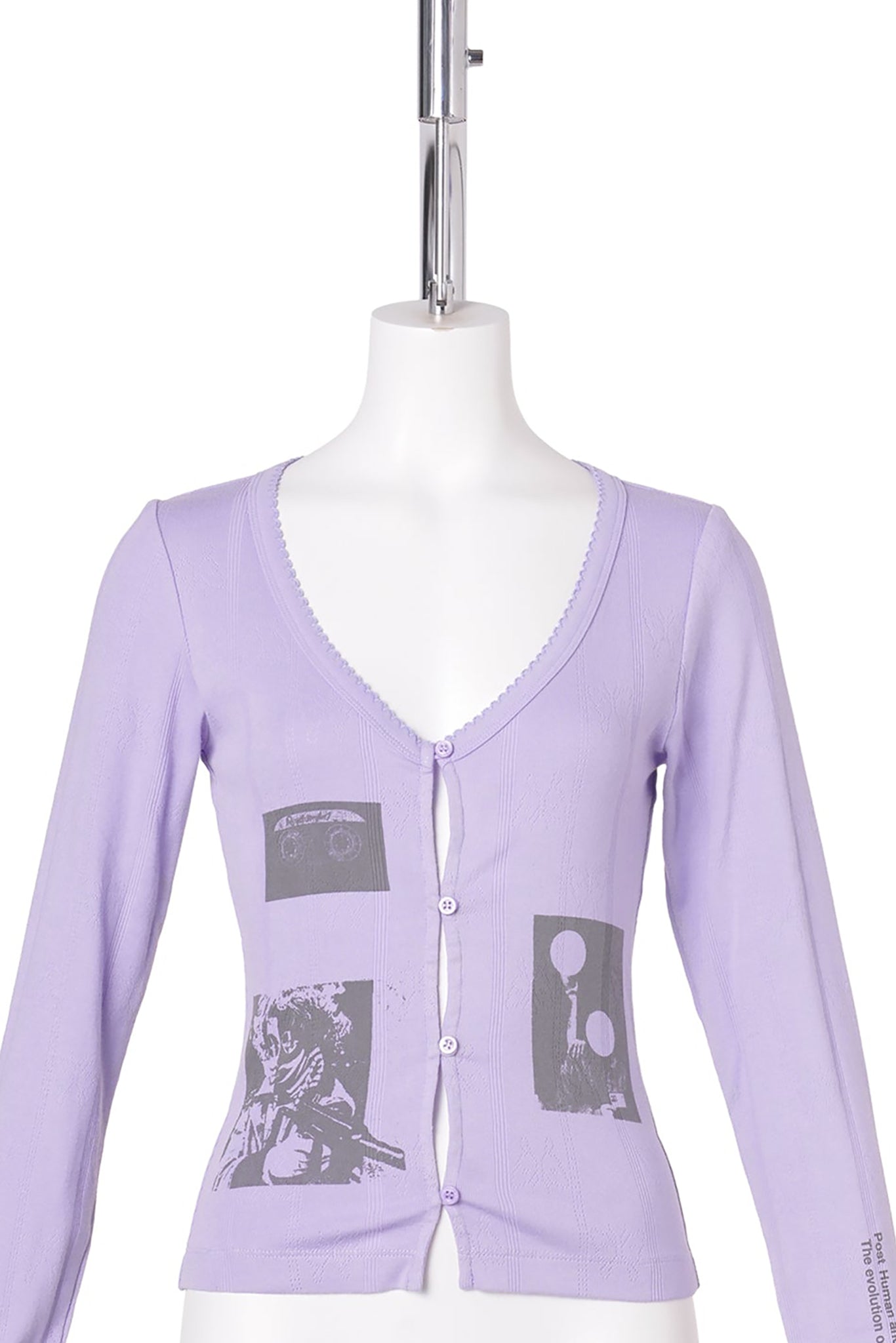 XEROX POINTELLE CARDIGAN / LAVENDER