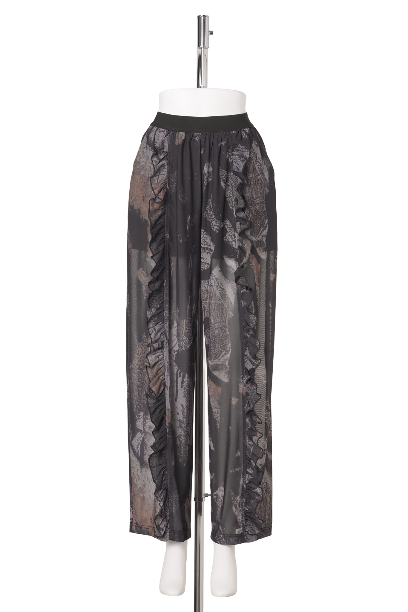 MURUS MESH RUFFLE TROUSERS / SHADOWS