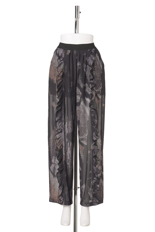 MURUS MESH RUFFLE TROUSERS / SHADOWS