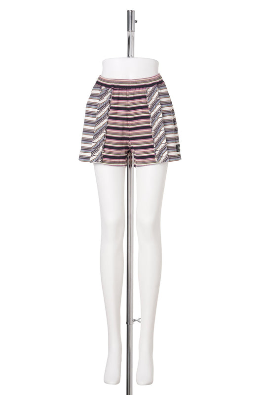 LINE WALK RUFFLE STRIPE SHORTS / ALL SORTS STRIPE