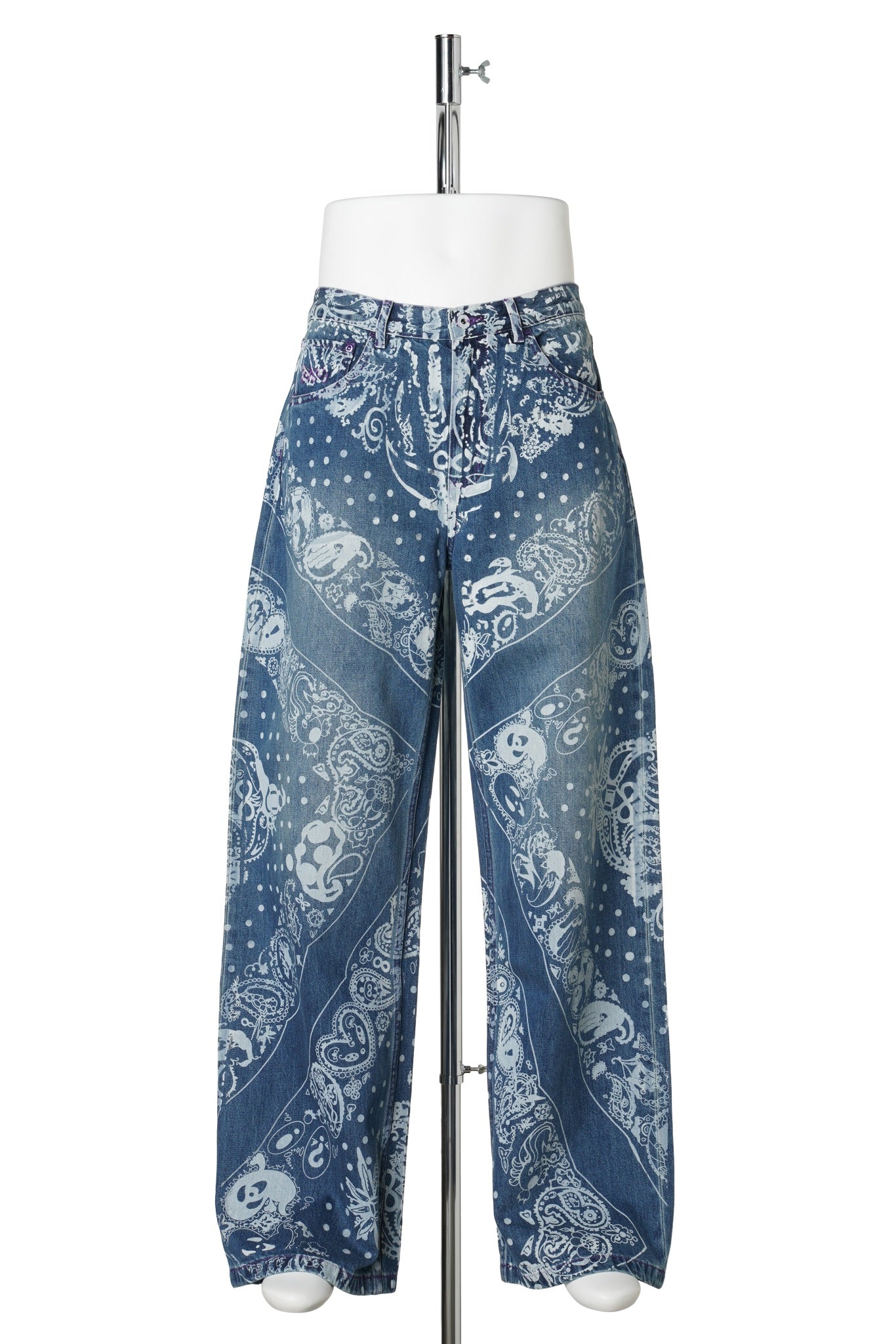 COCO BANDANA OVER PRINT JEANS / RINSE WASH