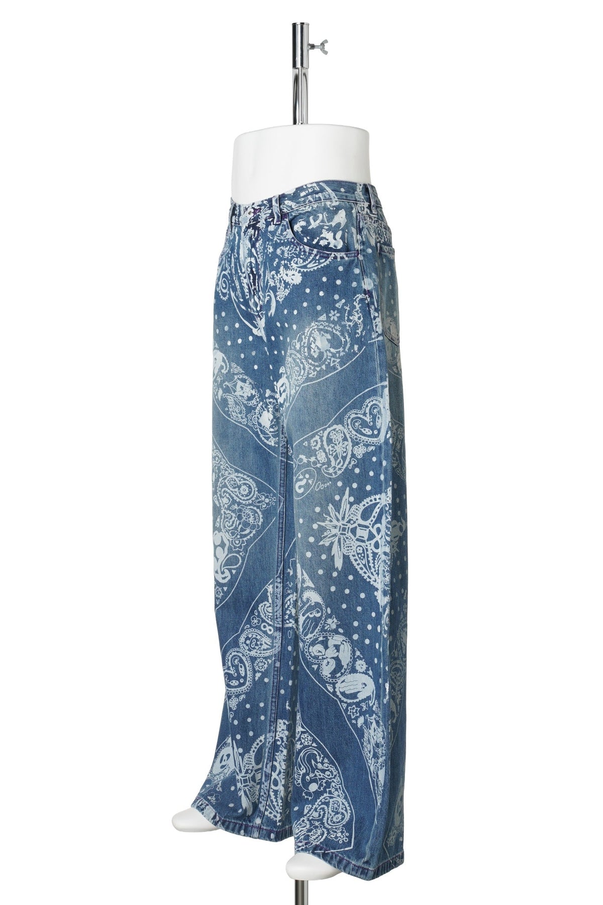 COCO BANDANA OVER PRINT JEANS / RINSE WASH