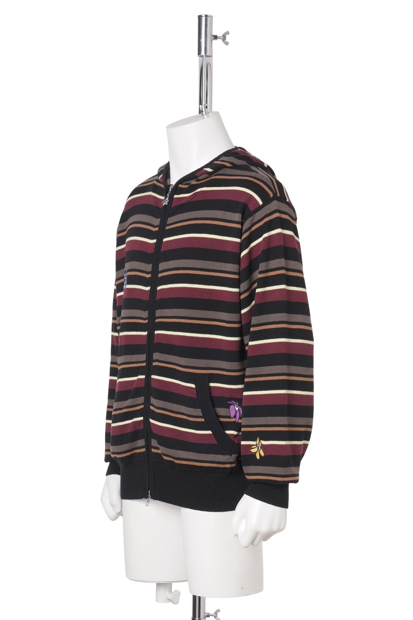 NAMES GO BY HOODED ZIP THRU KNIT / MULTI