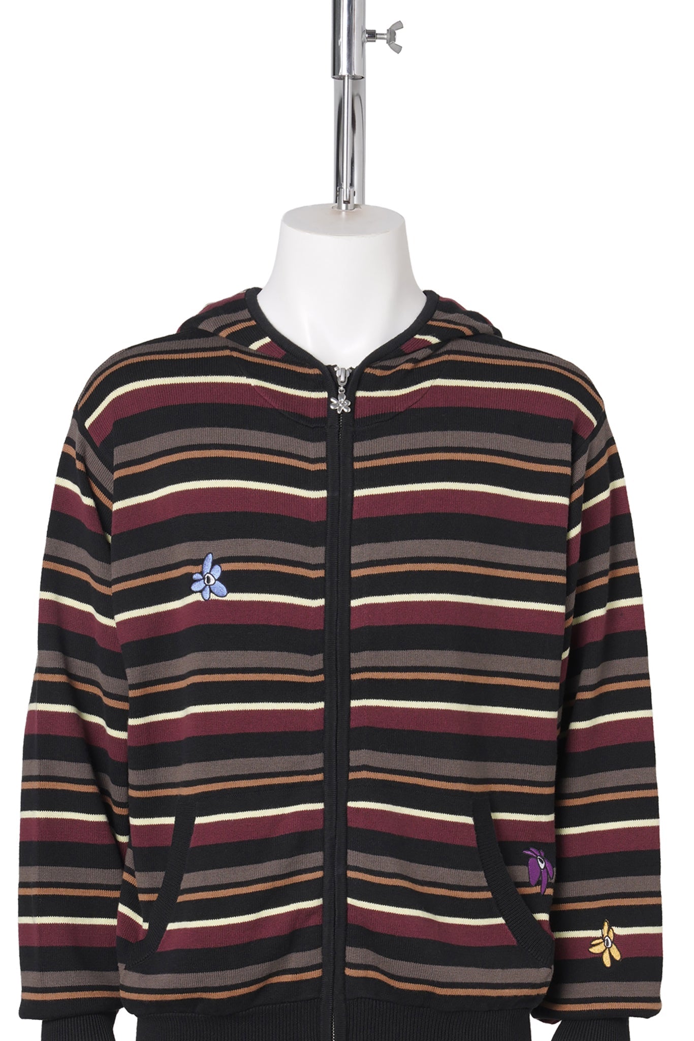 NAMES GO BY HOODED ZIP THRU KNIT / MULTI