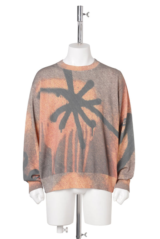 GETTING OVER PRINTED KNIT CREWNECK / MULTI
