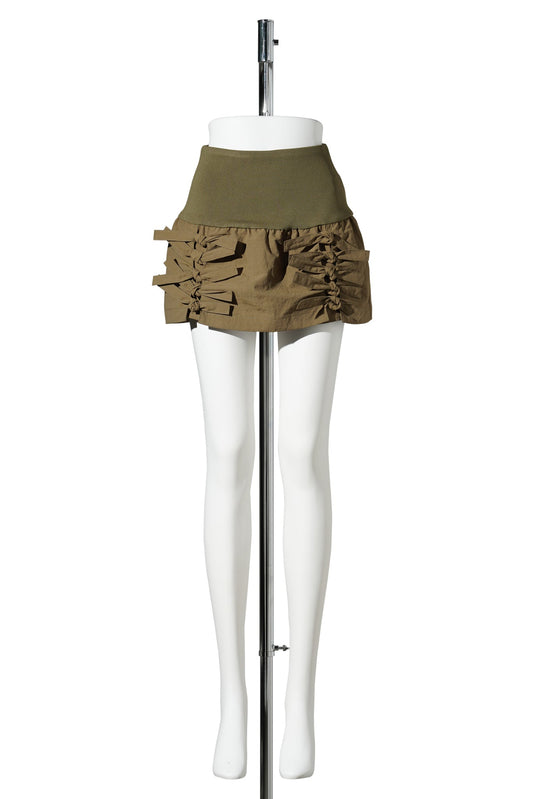 HOCUS POCUS TIE-UP MINI SKIRT / OLIVE