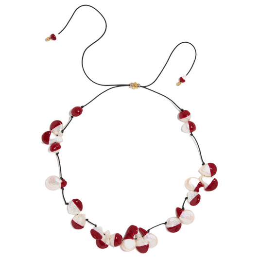 VACANZA PEARL NECKLACE / RED