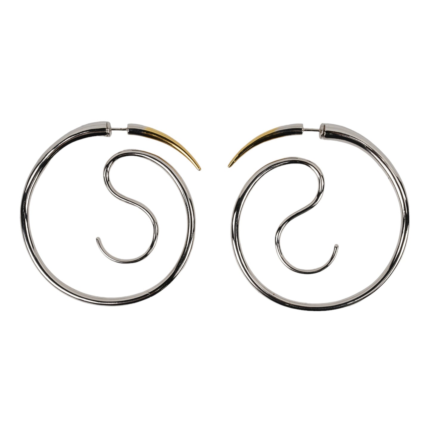 SPINA UPSIDE DOWN HOOPS / SILVER/GOLD