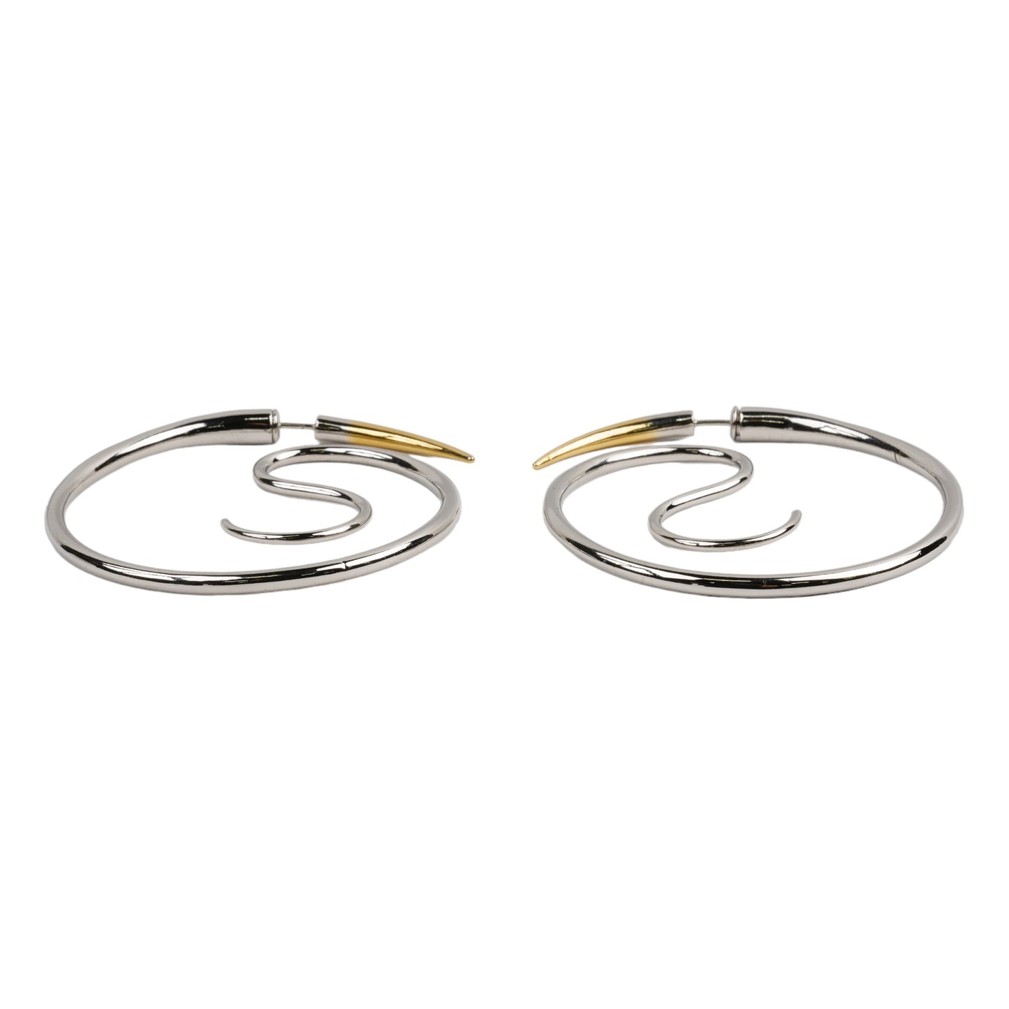 SPINA UPSIDE DOWN HOOPS / SILVER/GOLD