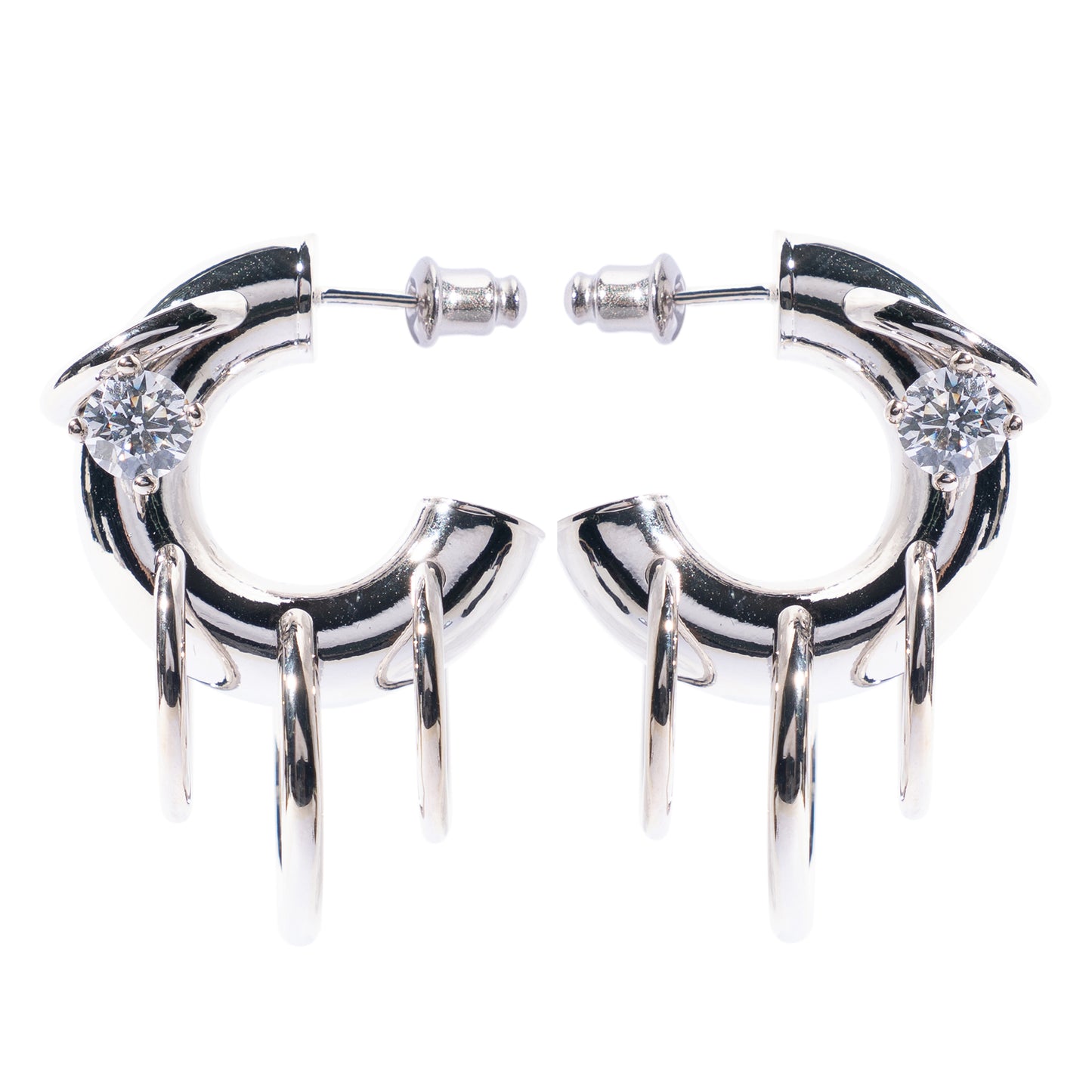 PIERCED HOOPS / SILVER