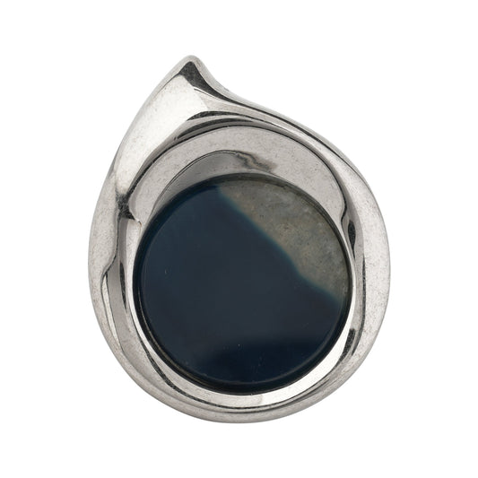 DUSK RING SMALL / AZURE AGATE