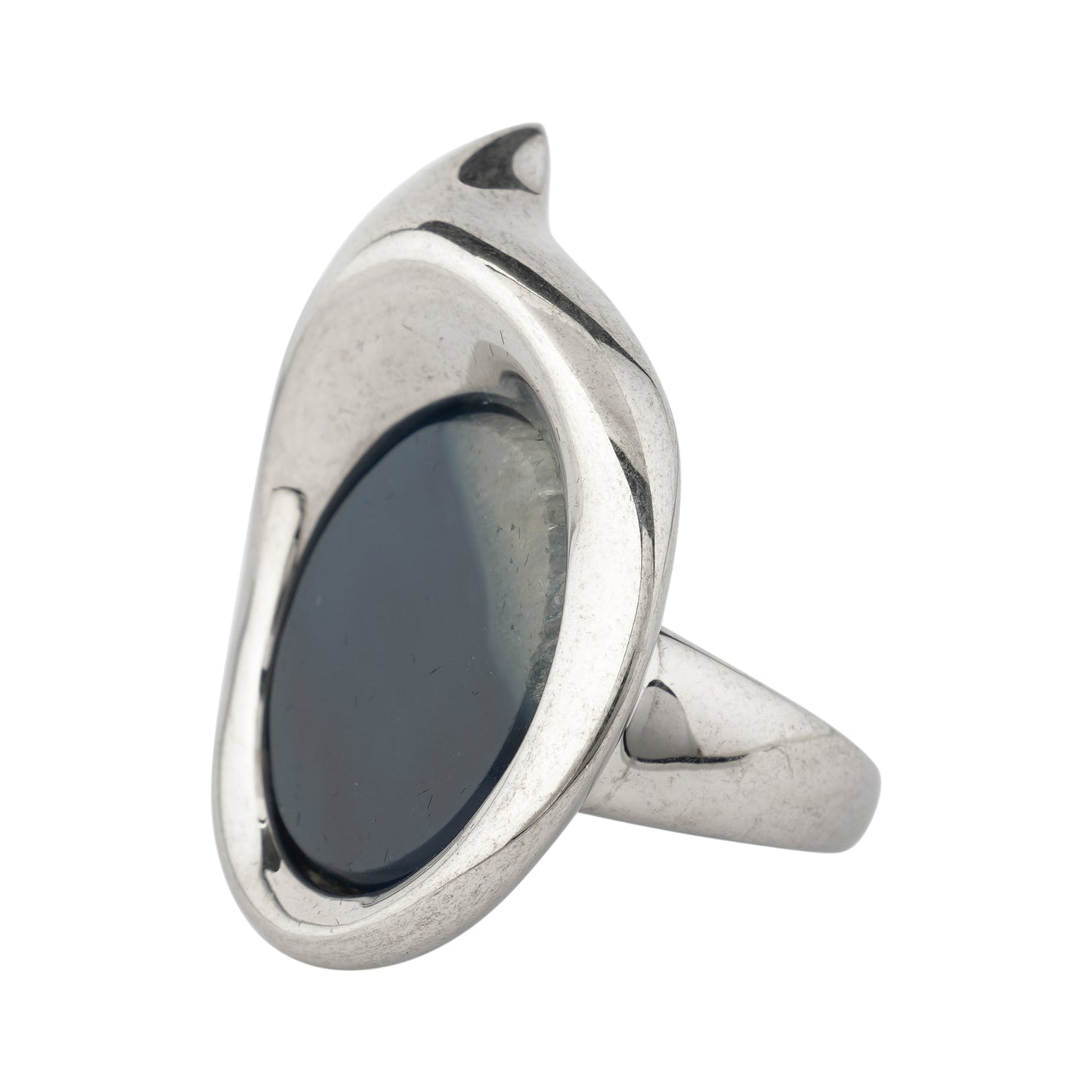 DUSK RING SMALL / AZURE AGATE
