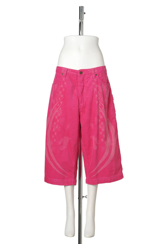 CORDUROY BAGGY LONG BERMUDAS / FUCHSIA