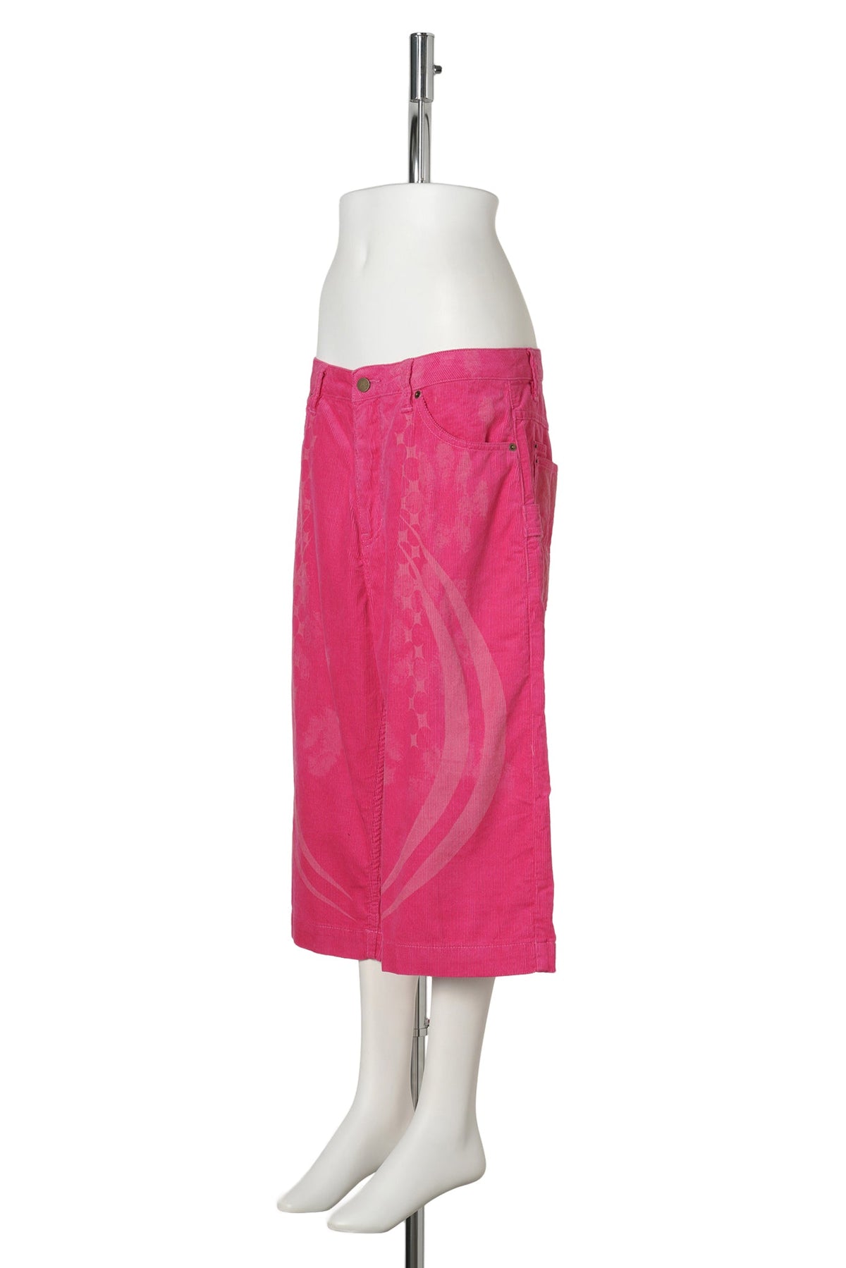 CORDUROY BAGGY LONG BERMUDAS / FUCHSIA