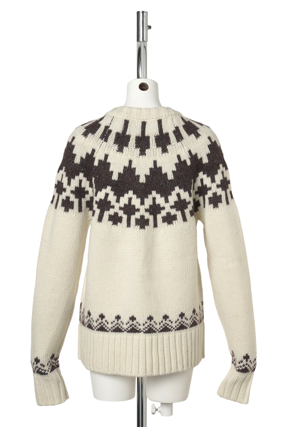 WARRIOR V NECK JUMPER / CREME/BROWN