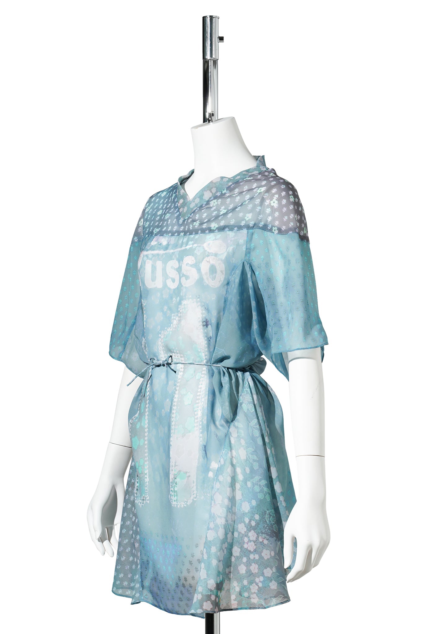 SHORT SLEEVE OVERSIZED SHORT DRESS / BABY BLUE