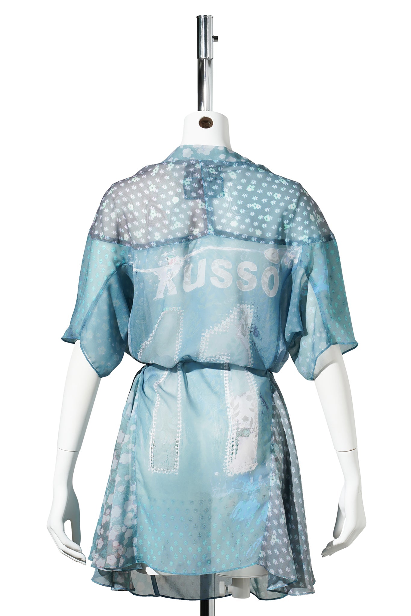 SHORT SLEEVE OVERSIZED SHORT DRESS / BABY BLUE