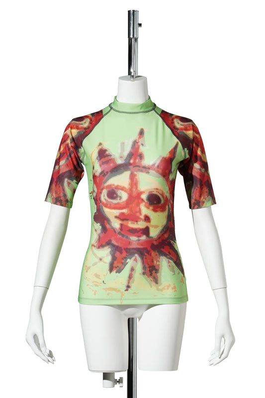 SHORT SLEEVE RASH GUARD / CHARTREUSE