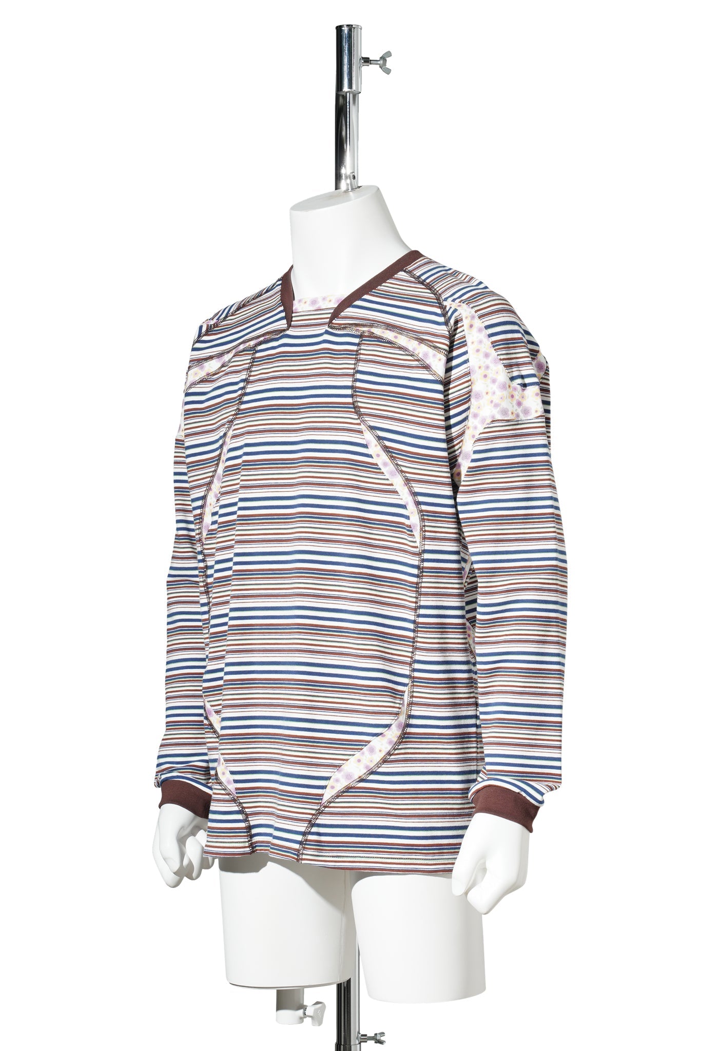 SPORT JERSEY LONG SLEEVE / WHITE & BROWN STRIPES