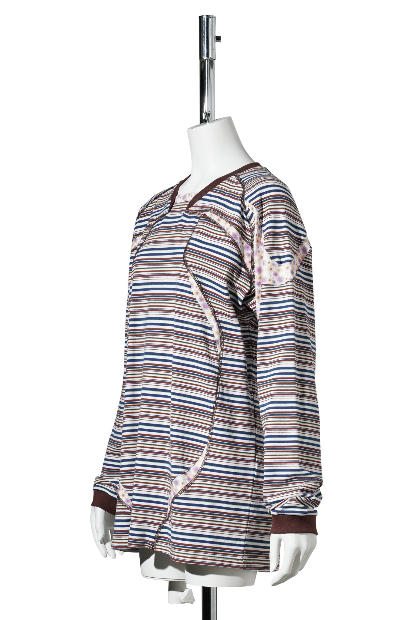 SPORT JERSEY LONG SLEEVE / WHITE & BROWN STRIPES