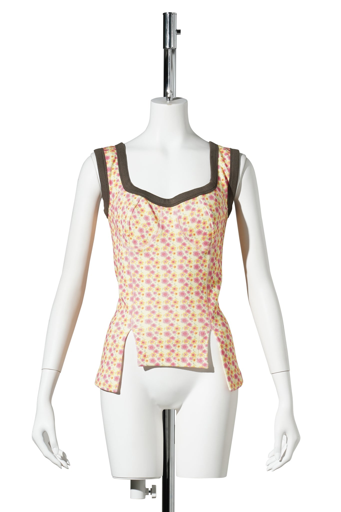 JERSEY CORSET / PINK/CREAM FLOWER