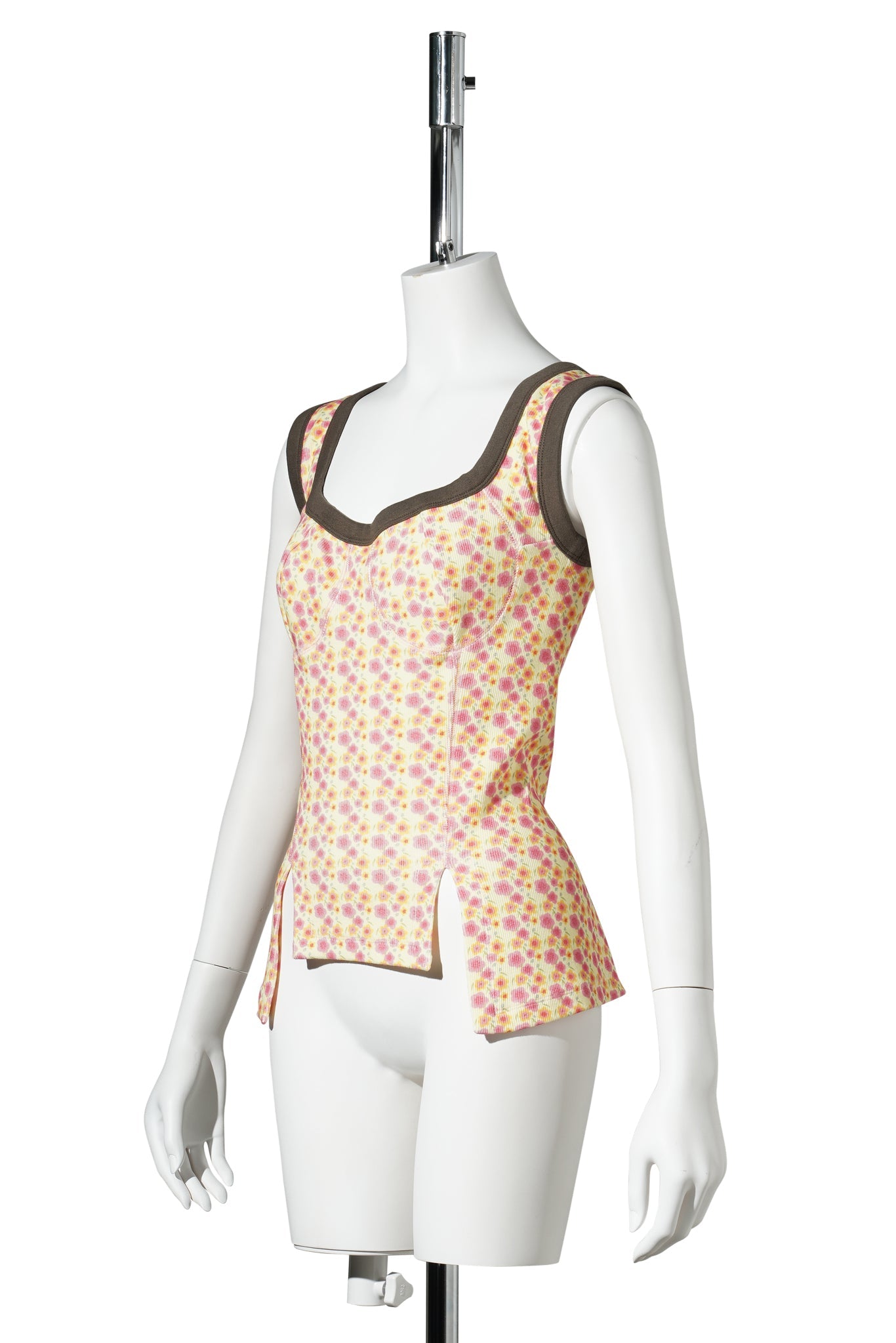 JERSEY CORSET / PINK/CREAM FLOWER